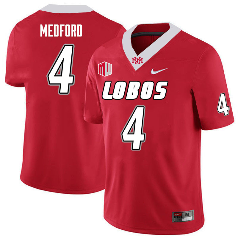 Men-Youth #4 Caleb Medford New Mexico Lobos 2023 College Football Jerseys Stitched-Cherry - Click Image to Close